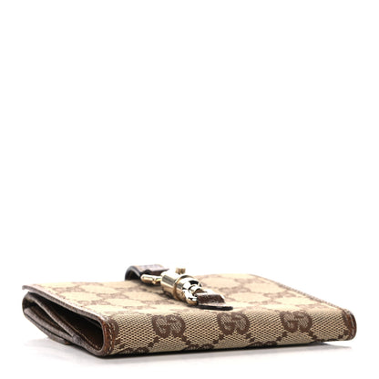 Gucci Monogram Piston Lock Compact Wallet Beige 4 of 14