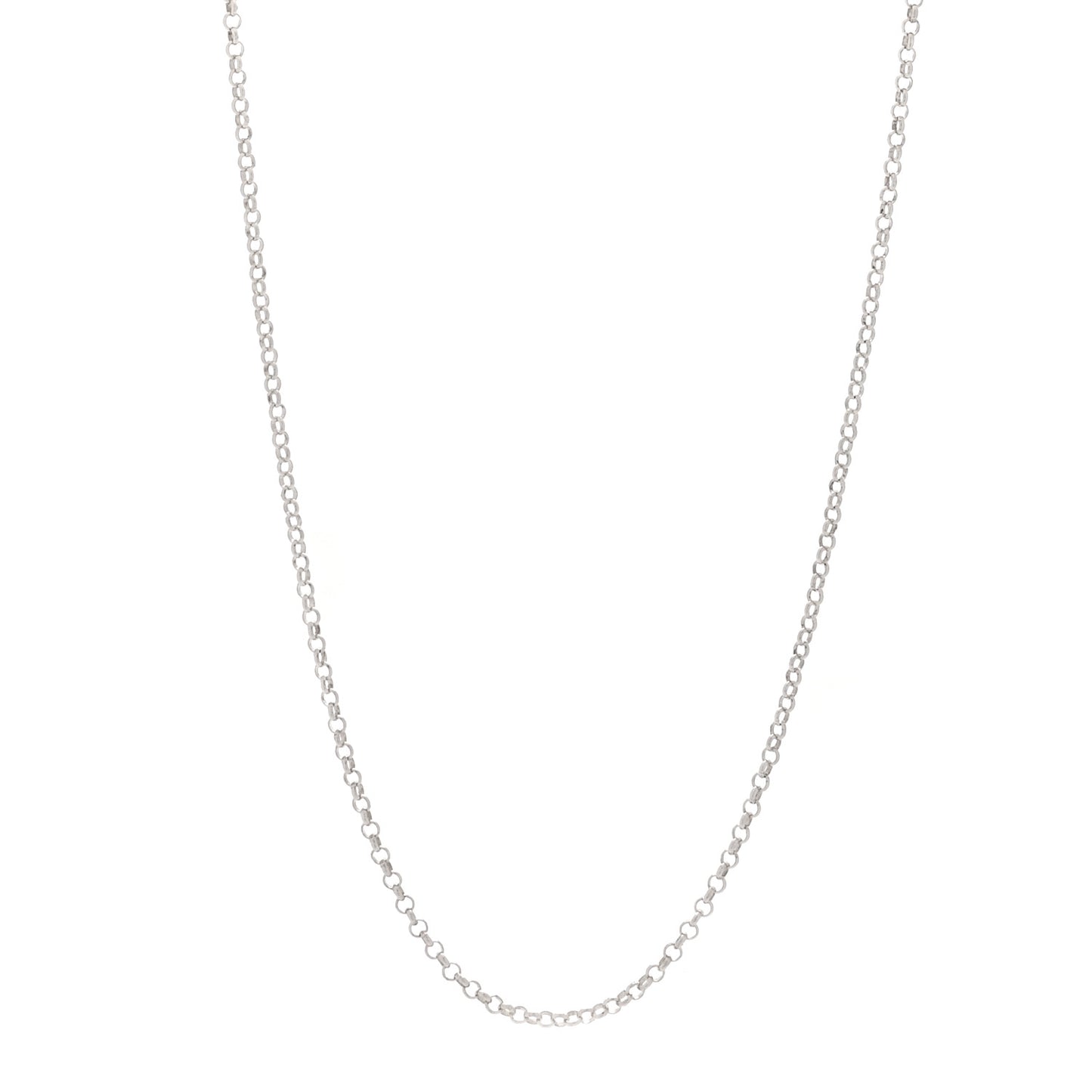 Sterling Silver Roll Chain Necklace 22"