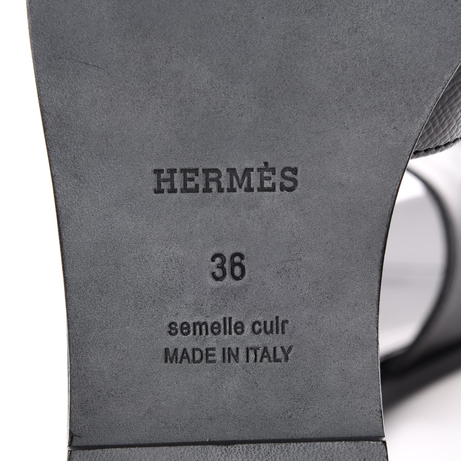 Hermes Patent Epsom Oran Sandals 36 Black 6 of 8