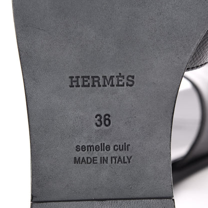 Hermes Patent Epsom Oran Sandals 36 Black 6 of 8