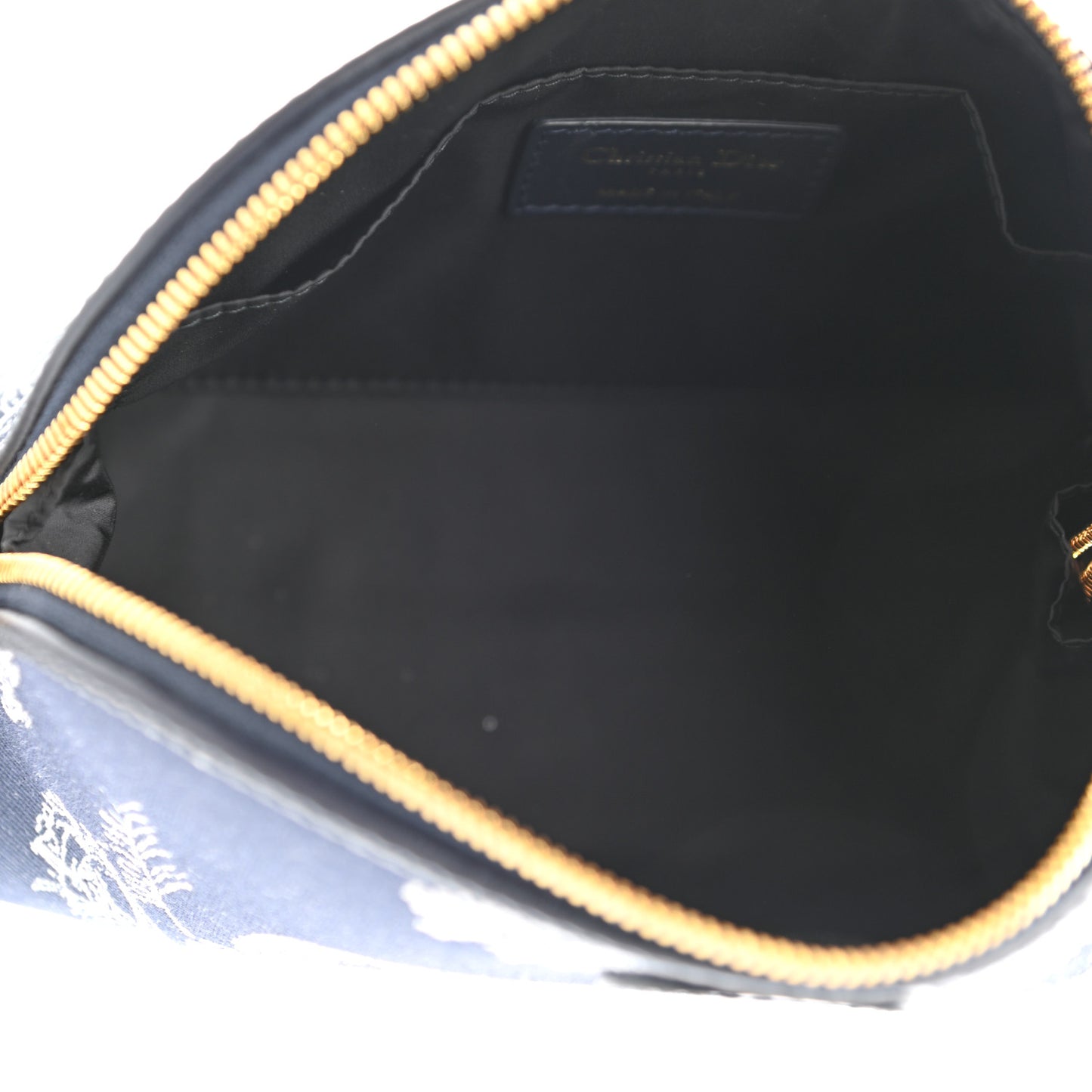 Embroidered Toile De Jouy 30 Montaigne Cosmetic Pouch Blue