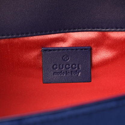 Gucci Velvet Crystal Square G Shoulder Bag Cobalt Blue 5 of 10