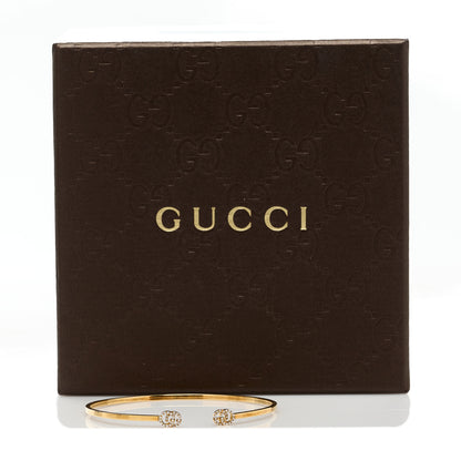 Gucci 18K Yellow Gold Diamond GG Running Cuff Bracelet 5 of 5