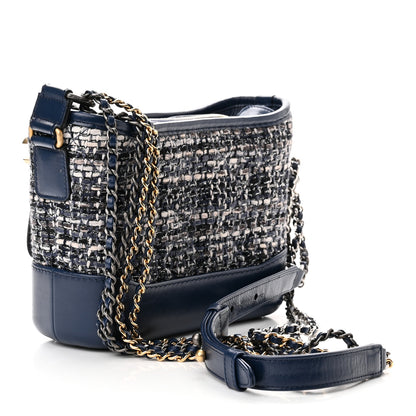 Chanel Tweed Calfskin Small Gabrielle Hobo Blue 3 of 10