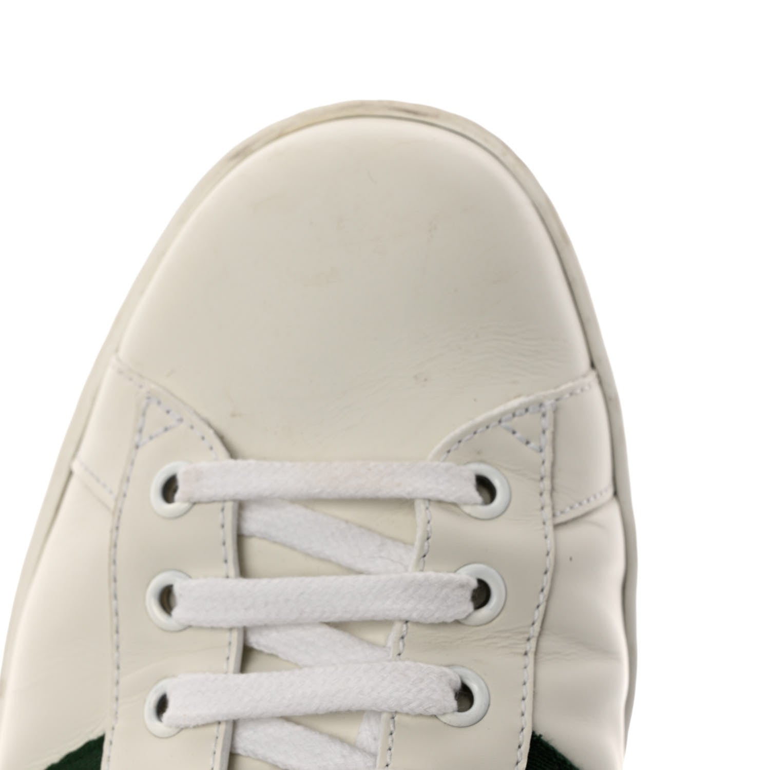 Gucci Calfskin Crocodile Web Mens Ace Sneakers 9.5 White Green 10 of 10