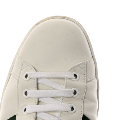 Gucci Calfskin Crocodile Web Mens Ace Sneakers 9.5 White Green 10 of 10