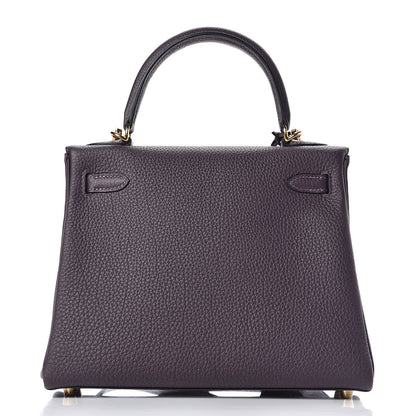 Hermes Togo Kelly Retourne 25 Raisin 5 of 38
