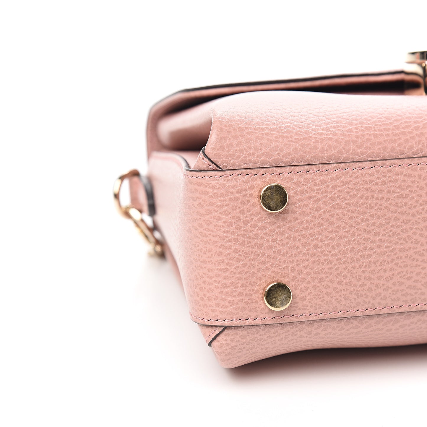 Dollar Calfskin Interlocking G Top Handle Shoulder Bag Soft Pink