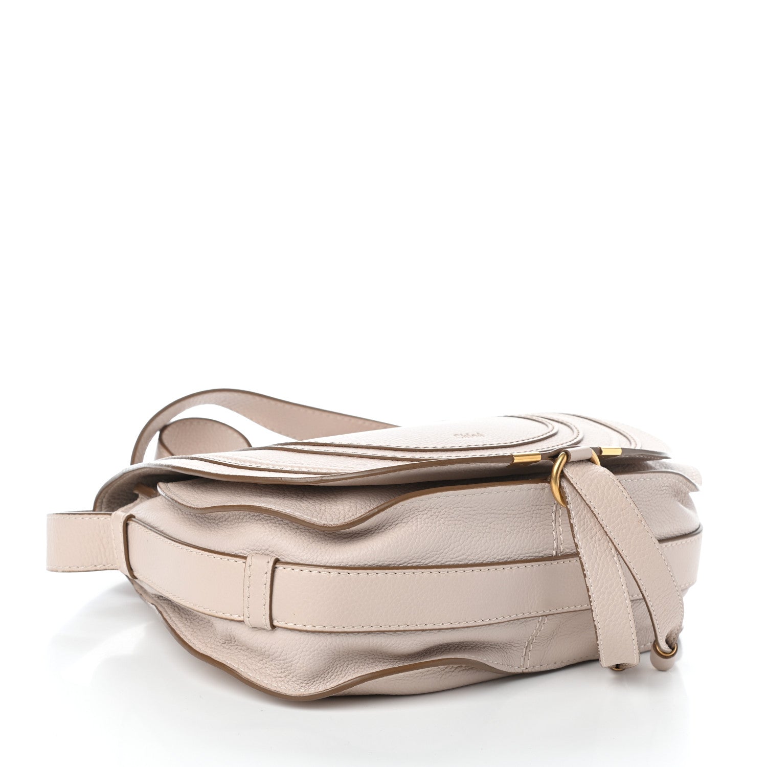 Chloe Calfskin Medium Marcie Round Crossbody Bag Abstract White 4 of 10