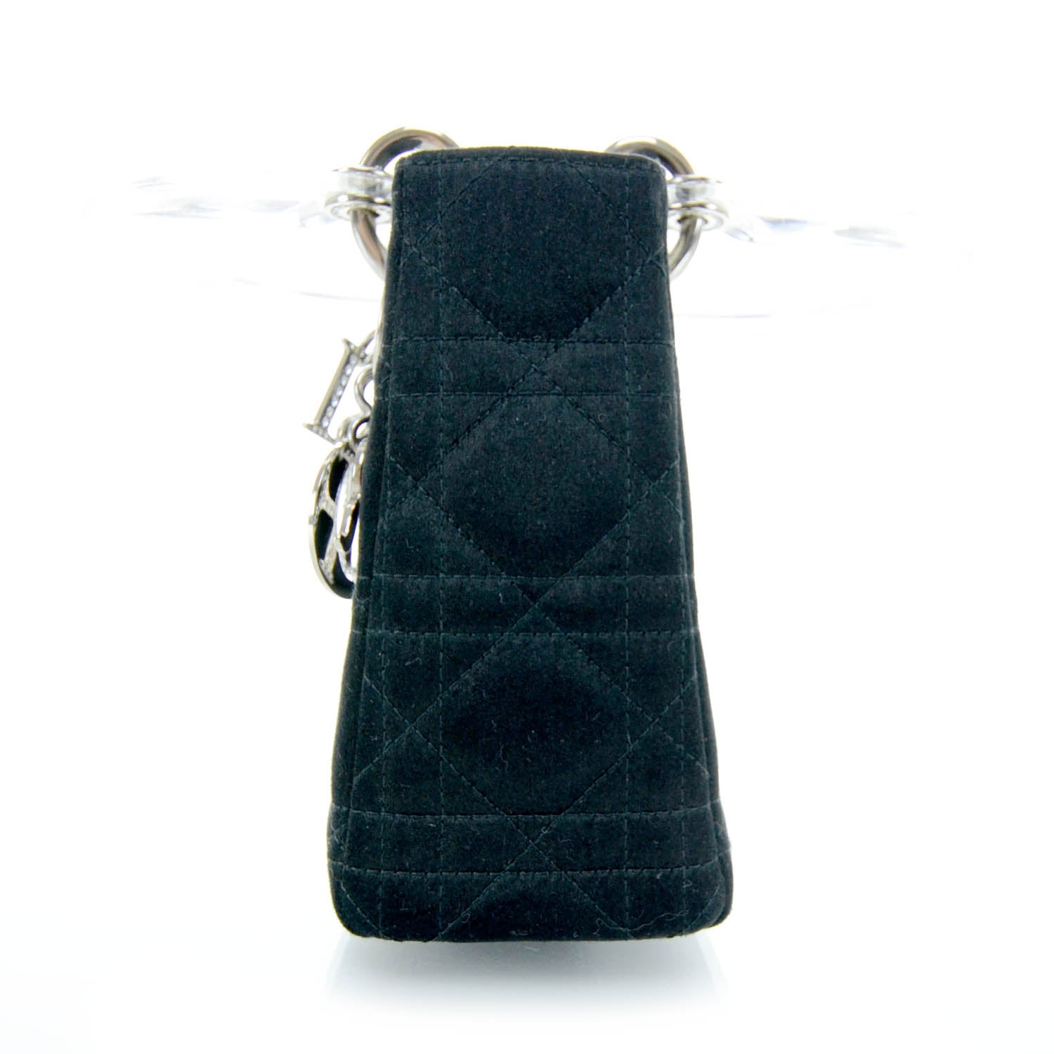 Christian Dior Satin Swarovski Crystal Cannage Mini Lady Dior Black 6 of 11