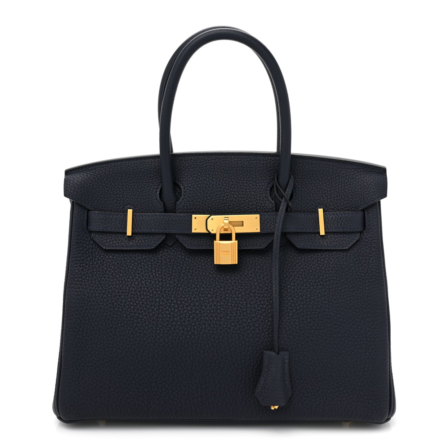 Togo Horseshoe Birkin 30 Bleu Nuit Black