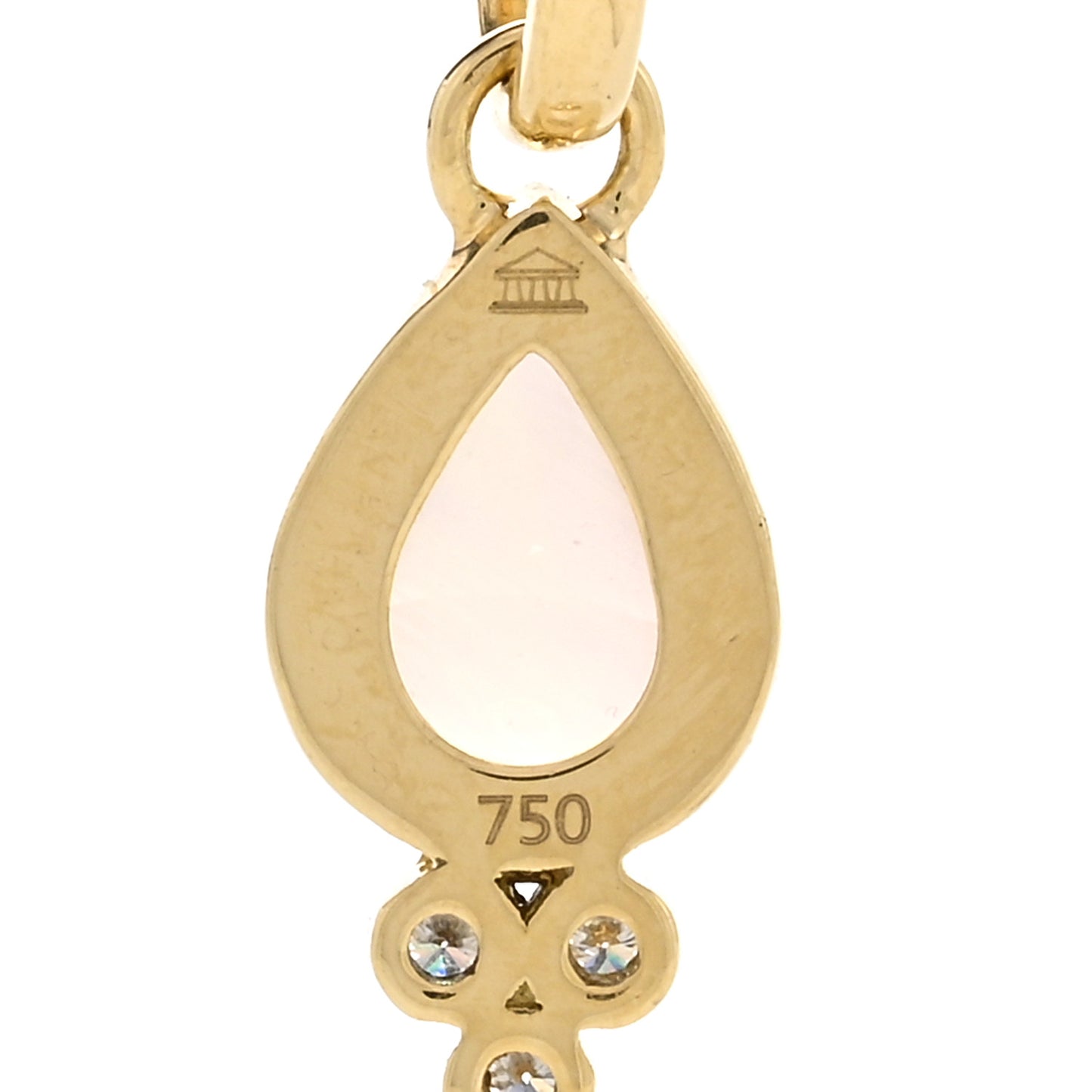 18K Yellow Gold Diamond Blue Moonstone Piccolo Pear Drop Pendant