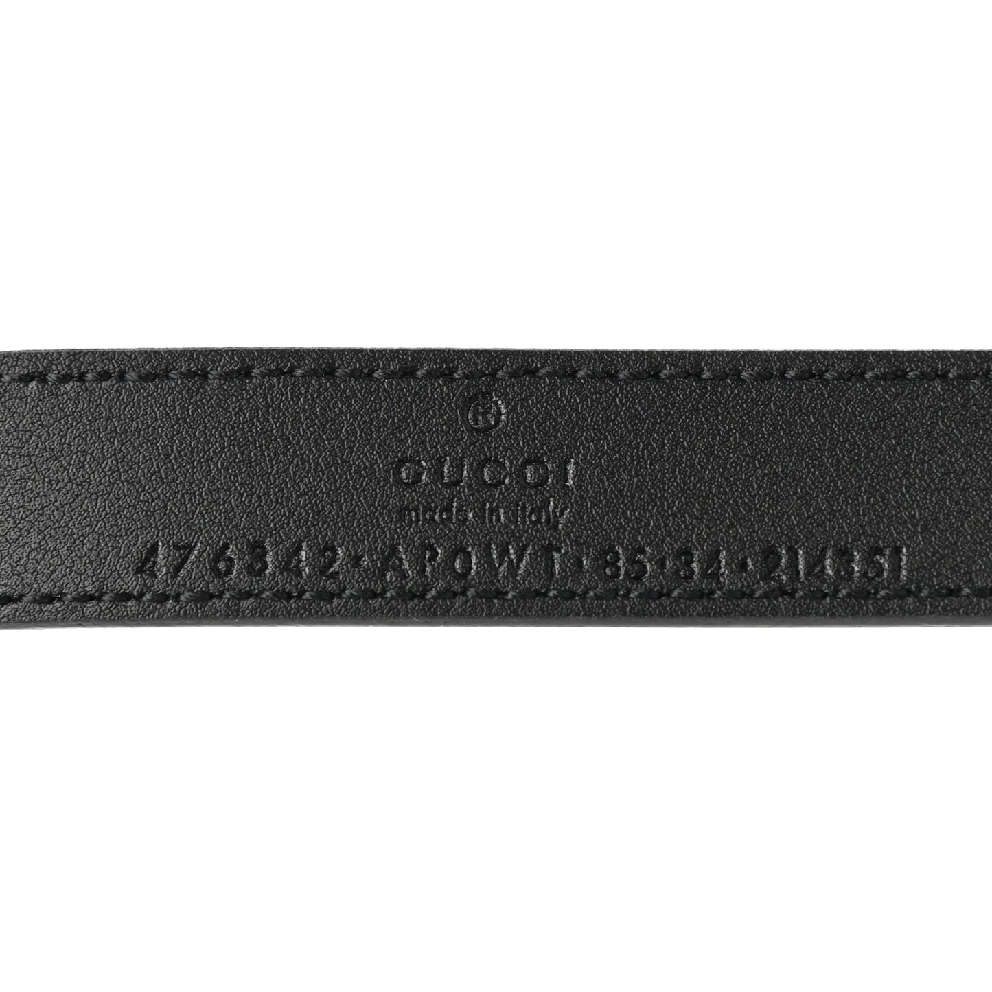 Calfskin Pearl Double G 20mm Belt 85 34 Black Cream