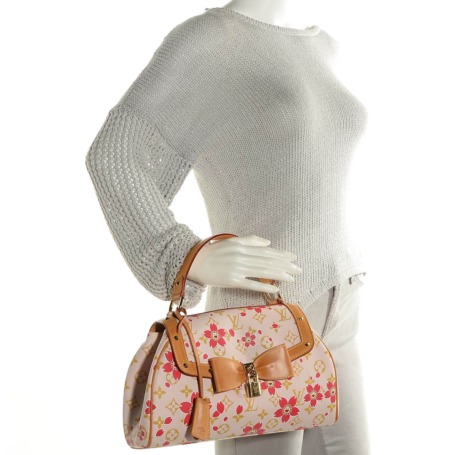 Louis Vuitton Monogram Cherry Blossom Sac Retro Bag Red 2 of 7