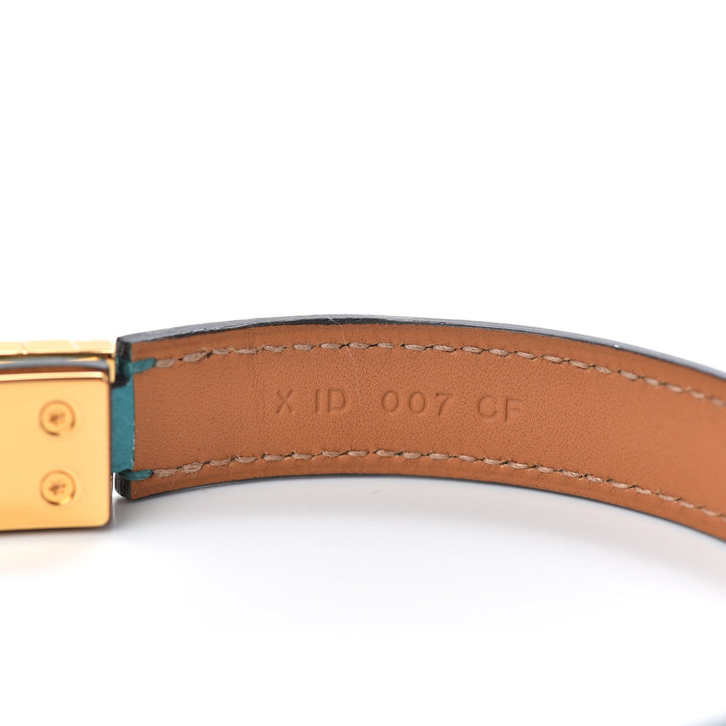 Epsom Drag Double Tour Bracelet T2 Bleu Paon
