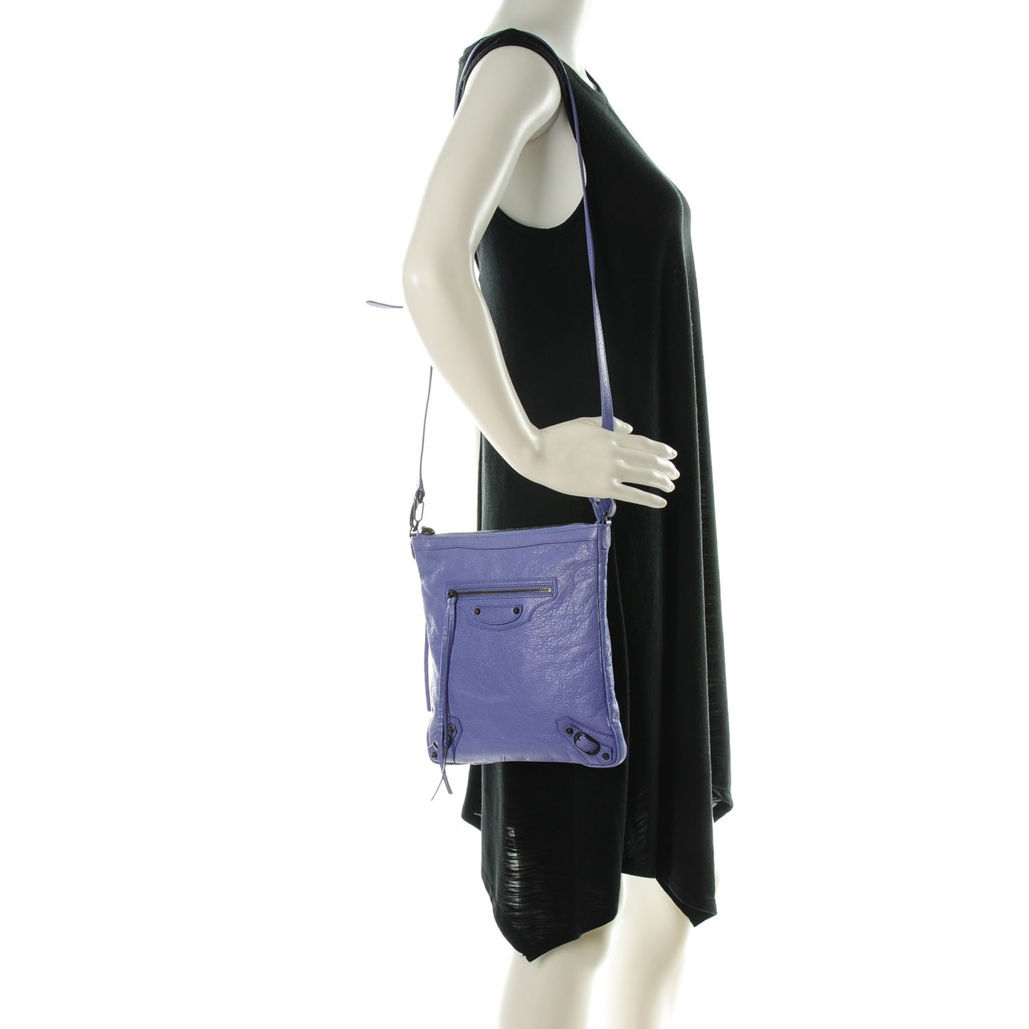 Agneau Classic Hardware Flat Crossbody Mauve