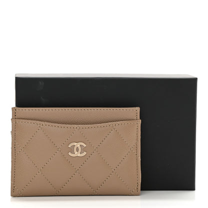 Chanel Caviar Quilted Card Holder Dark Beige 9 of 9
