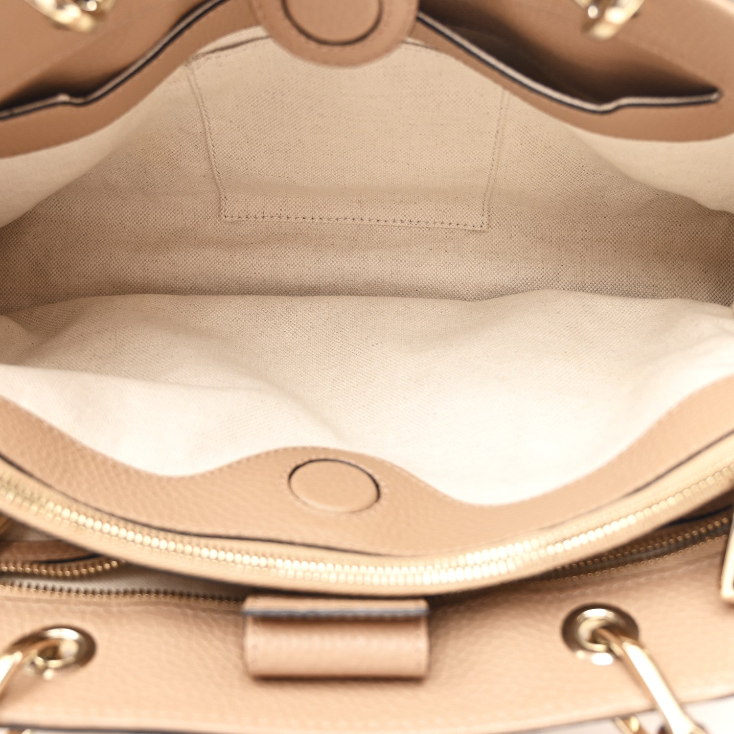 Gucci Pebbled Calfskin Medium Bamboo Shopper Tote Camelia 5 of 13
