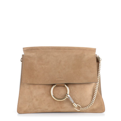 Chloe Suede Medium Faye Shoulder Bag Desert Beige 1 of 7