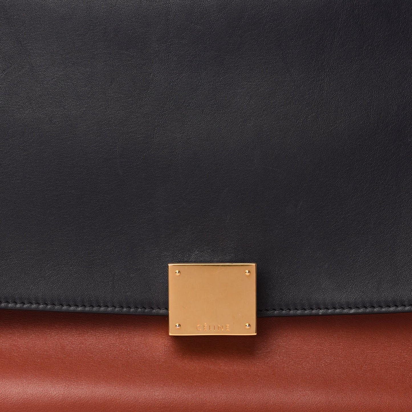 Smooth Calfskin Medium Tri-Color Trapeze Navy