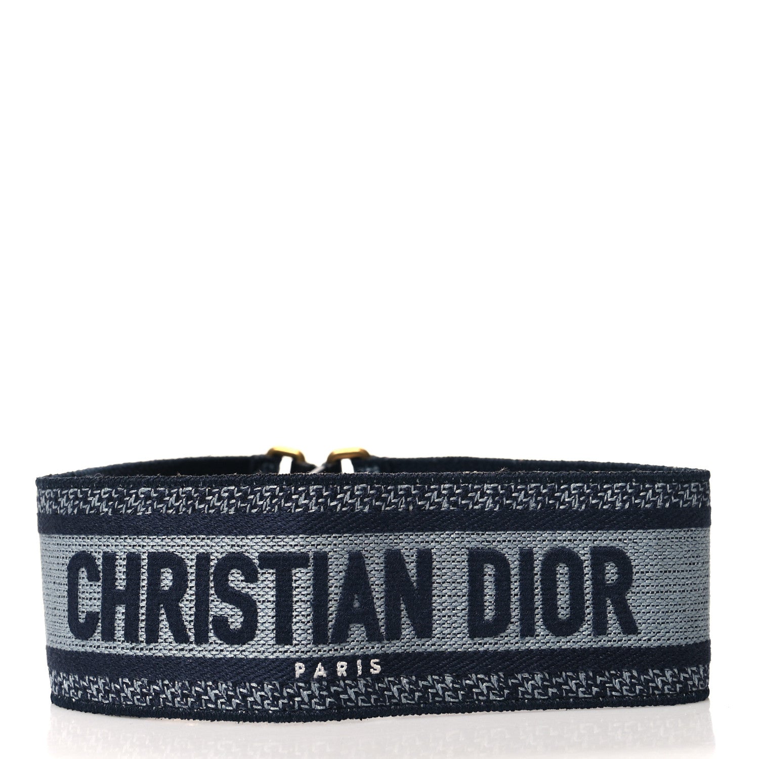 Christian Dior Canvas Embroidered Adjustable Shoulder Strap Blue 2 of 4