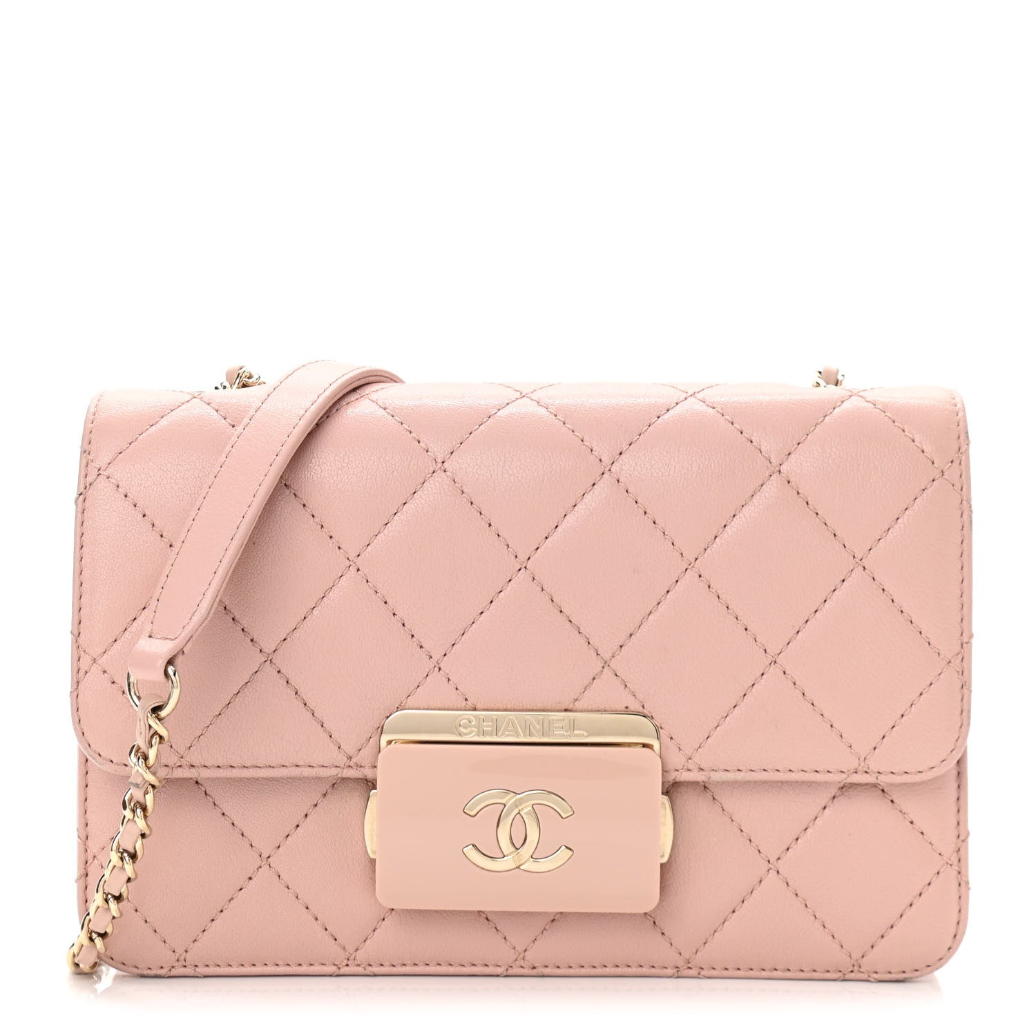 Chanel Sheepskin Quilted Mini Beauty Lock Flap Pink 1 of 10
