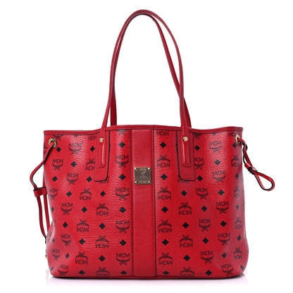 MCM Visetos Medium Liz Reversible Shopper Tote Ruby Red 1 of 17