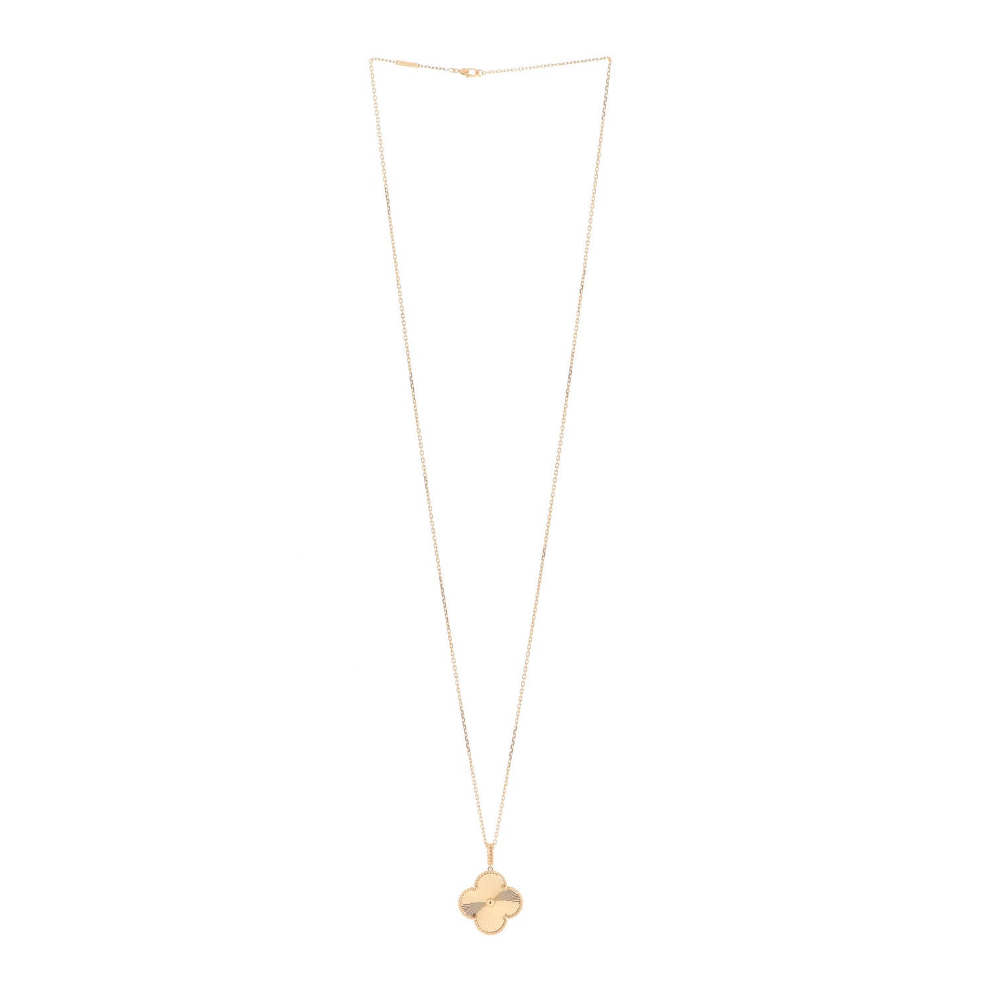 18K Yellow Gold Guilloche Magic Alhambra Long Necklace