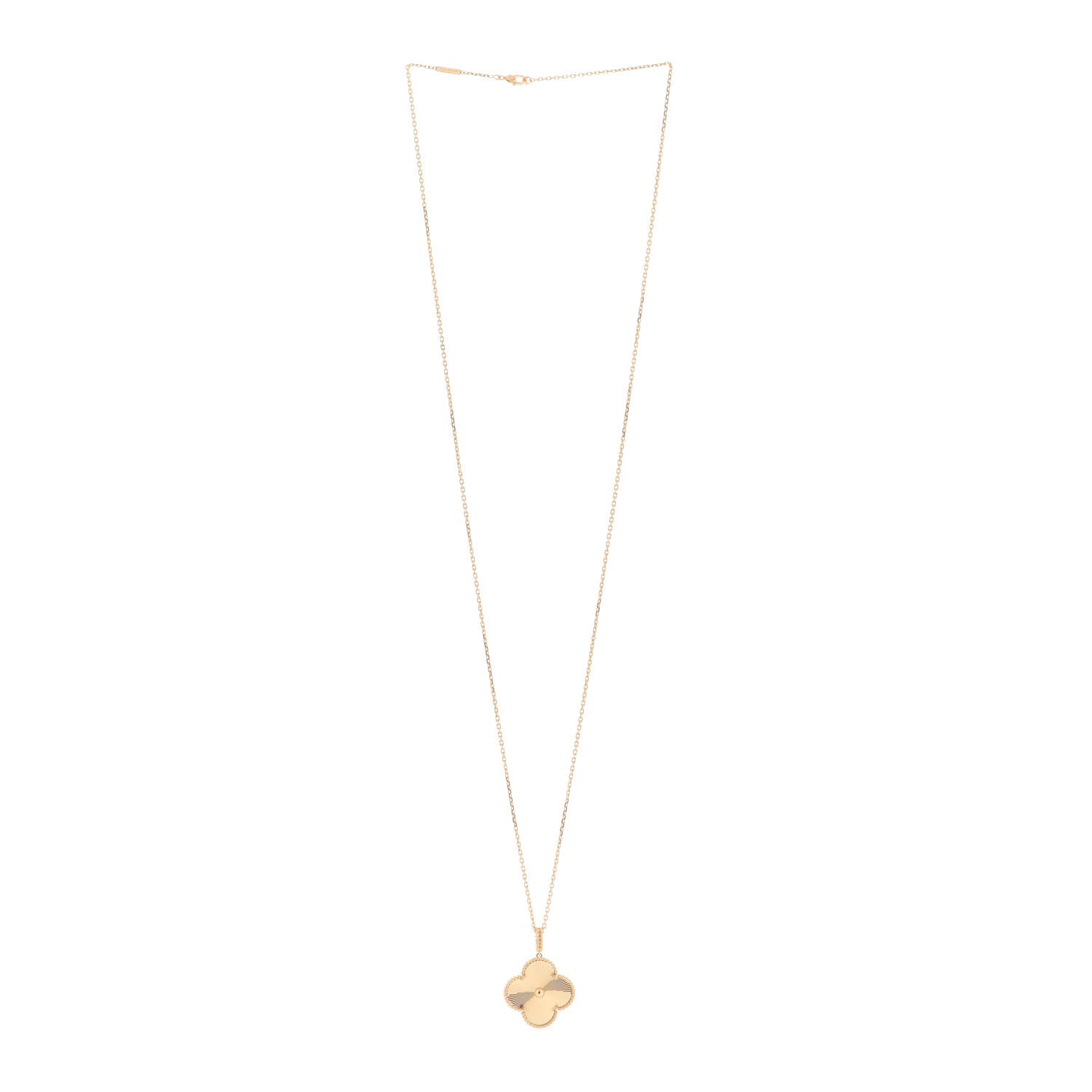 Van Cleef & Arpels 18K Yellow Gold Guilloche Magic Alhambra Long Necklace 3 of 7