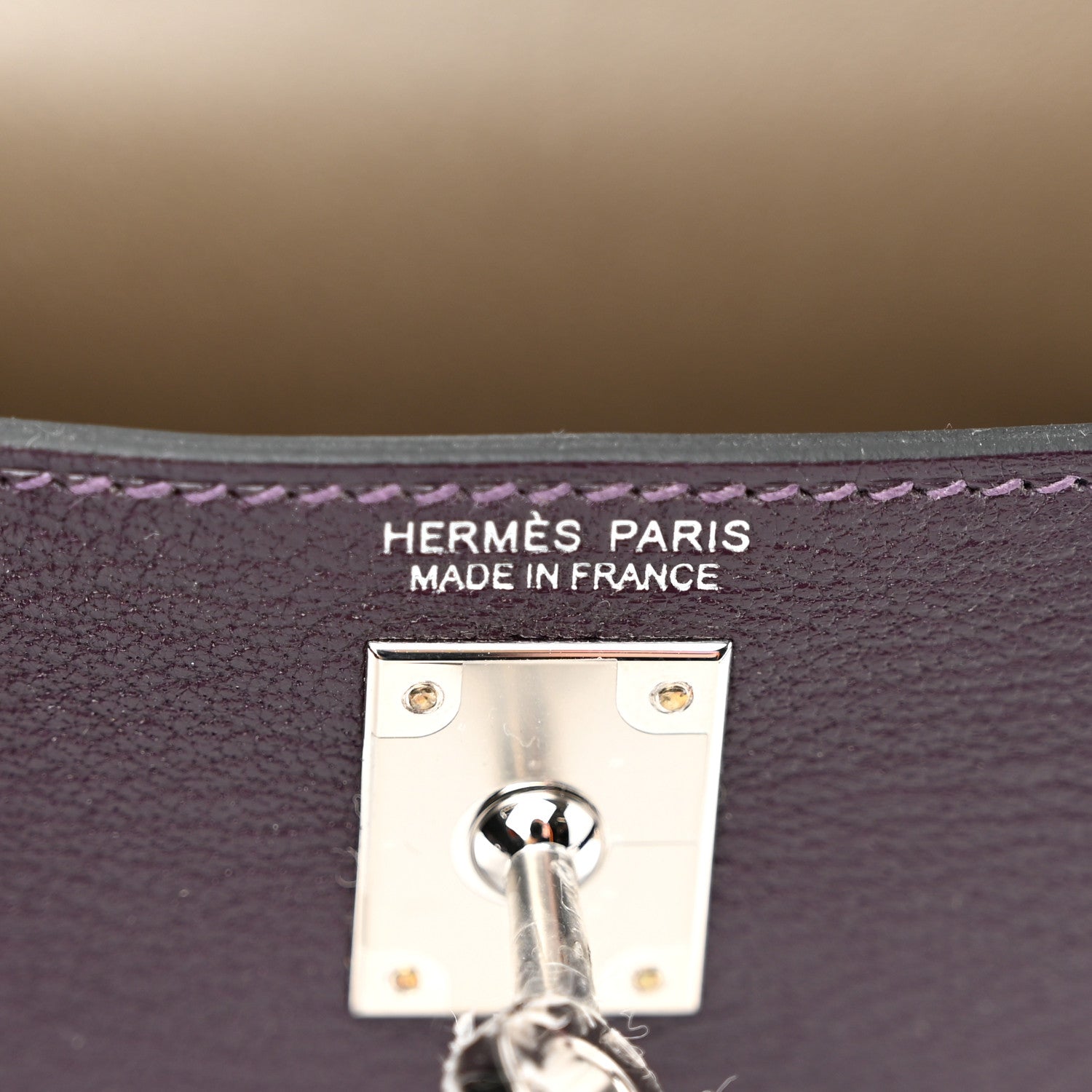 Hermes Chevre Mysore Verso Mini Kelly Sellier 20 Raisin Origan 6 of 10