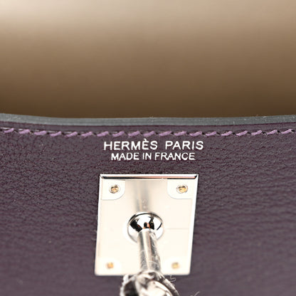 Hermes Chevre Mysore Verso Mini Kelly Sellier 20 Raisin Origan 6 of 10