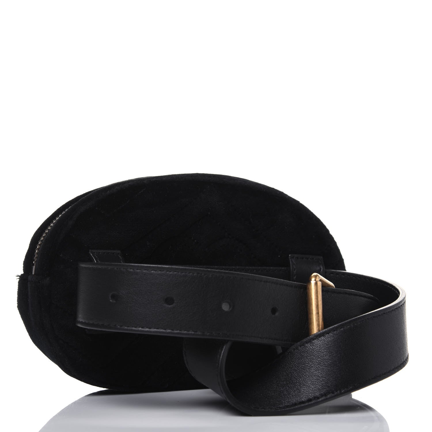 Gucci Velvet Matelasse Marquise Crystals GG Marmont Belt Bag 75 30 Black 3 of 20