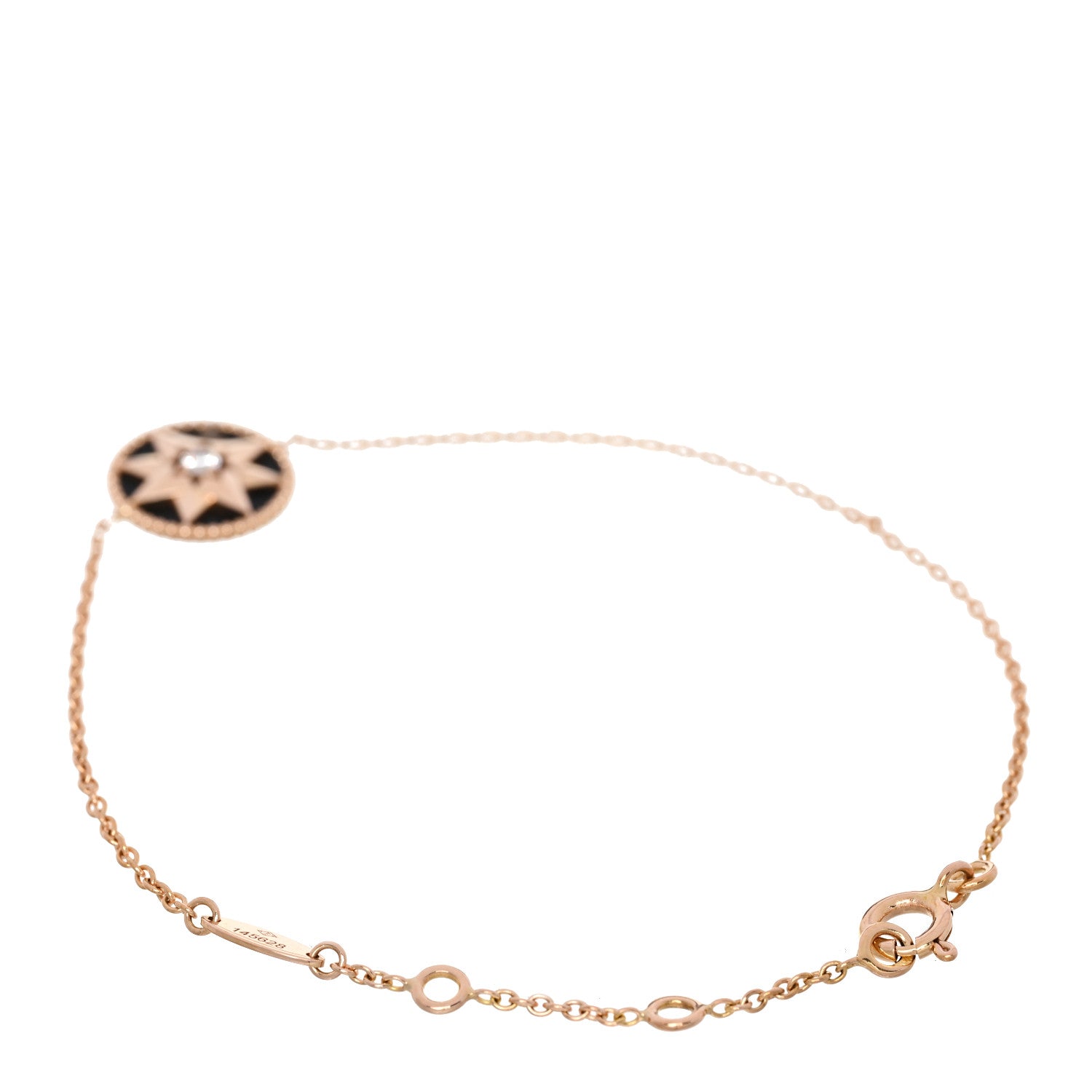 その他 DIOR Christian Dior 18K Rose Gold Diamond Black Onyx Rose Des Vents