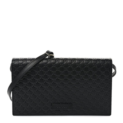 Gucci Microguccissima Crossbody Wallet Black 1 of 9
