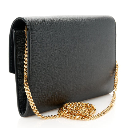 Saint Laurent Grain De Poudre Uptown Chain Wallet Black 4 of 14