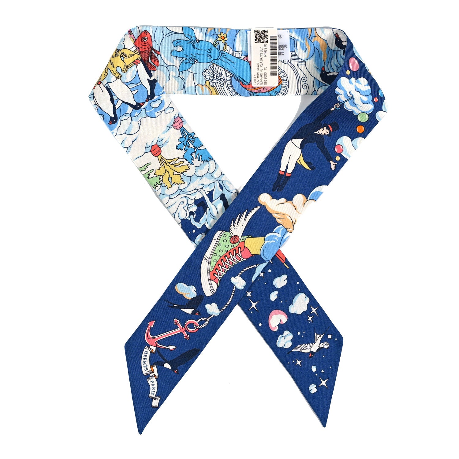 Hermes Silk Sur Mon Nuage Twilly Marine Clair Ciel 1 of 3