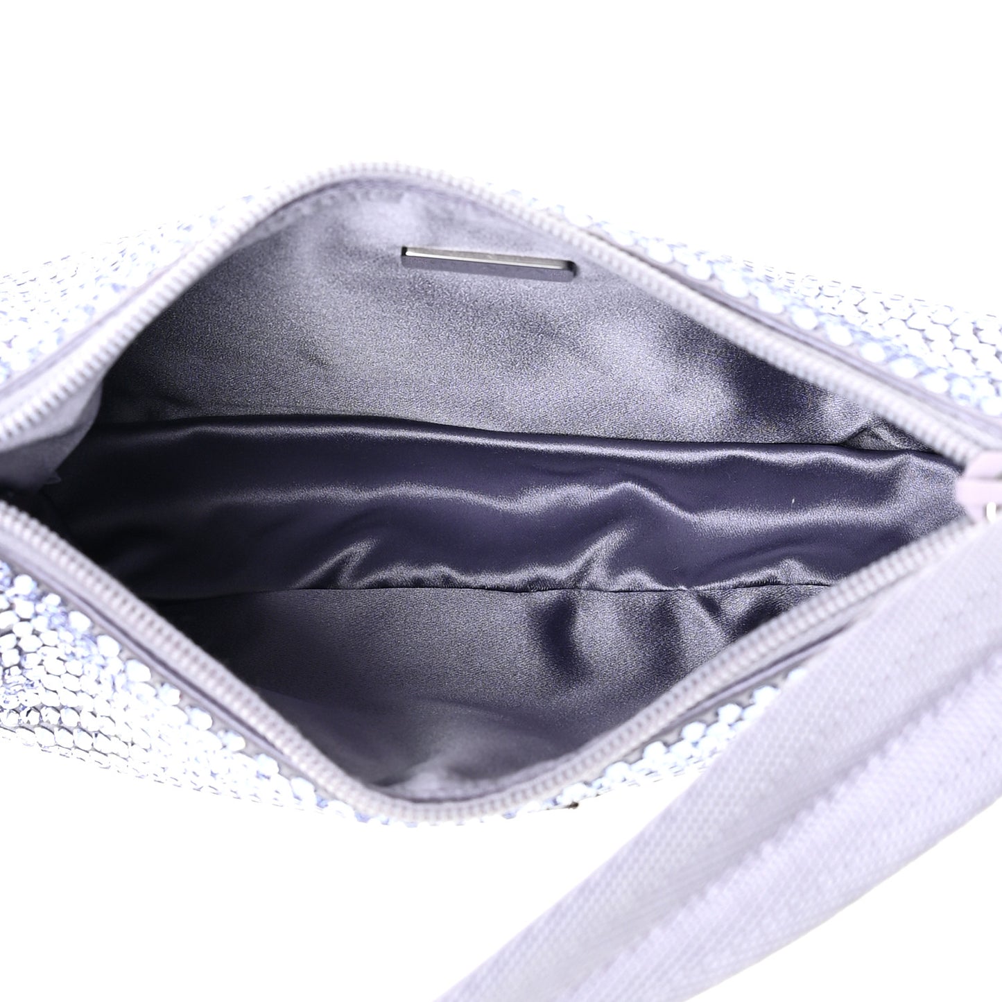 Satin Crystal Mini Re-Edition 2000 Bag Glicine