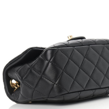 Chanel Lambskin Resin Quilted Mini Pearl Samba Square Flap Black 8 of 9