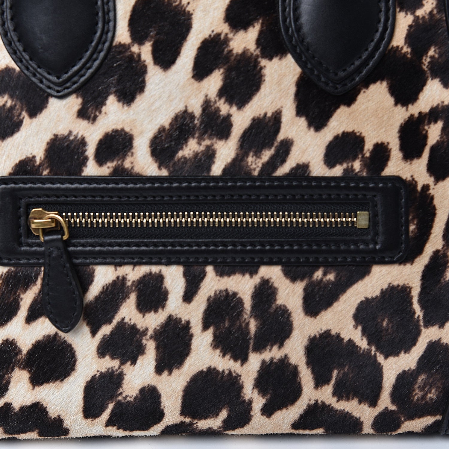 Celine Leopard Pony Hair Mini Luggage Brown 8 of 13