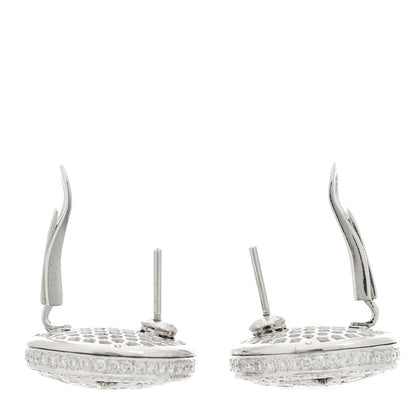 Graff 18K White Gold Diamond Sapphire Swirl Earrings 3 of 4