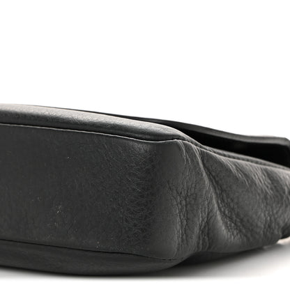 Balenciaga Pebbled Calfskin Logo Everyday Flap Chain Wallet Black 10 of 12