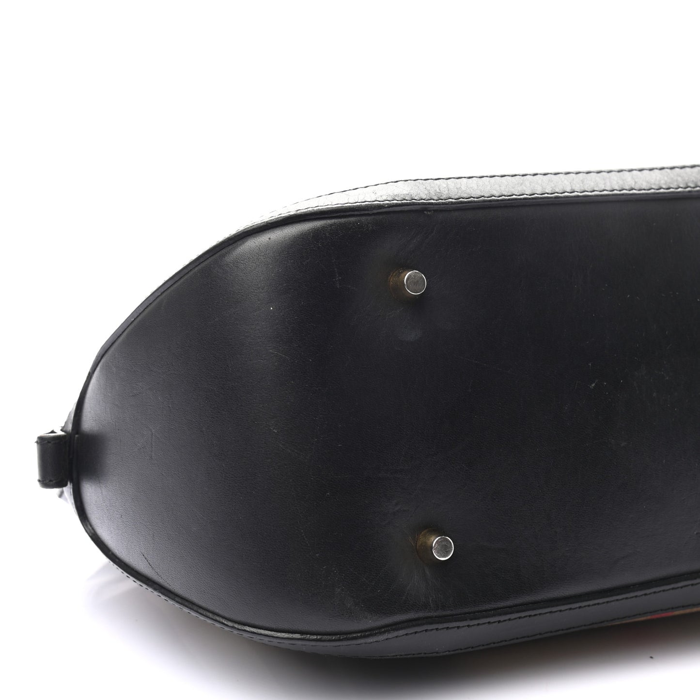Bridle Calfskin House Check Small Orchard Bowling Bag Black