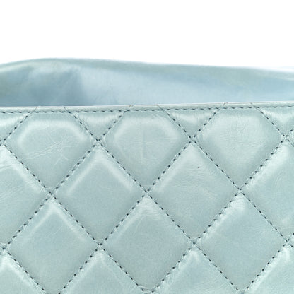 Chanel Glazed Calfskin Quilted Large Coco Soft Flap Light Blue 24 of 36