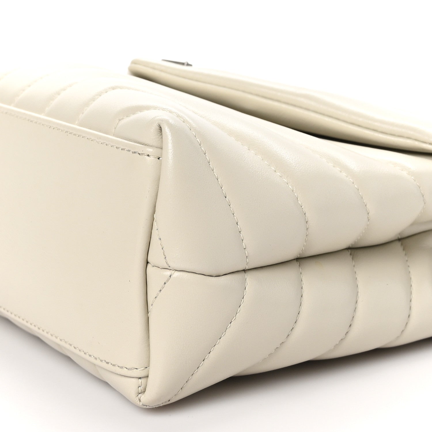 Saint Laurent Calfskin Y Quilted Monogram Small Loulou Chain Satchel Crema Soft 11 of 11