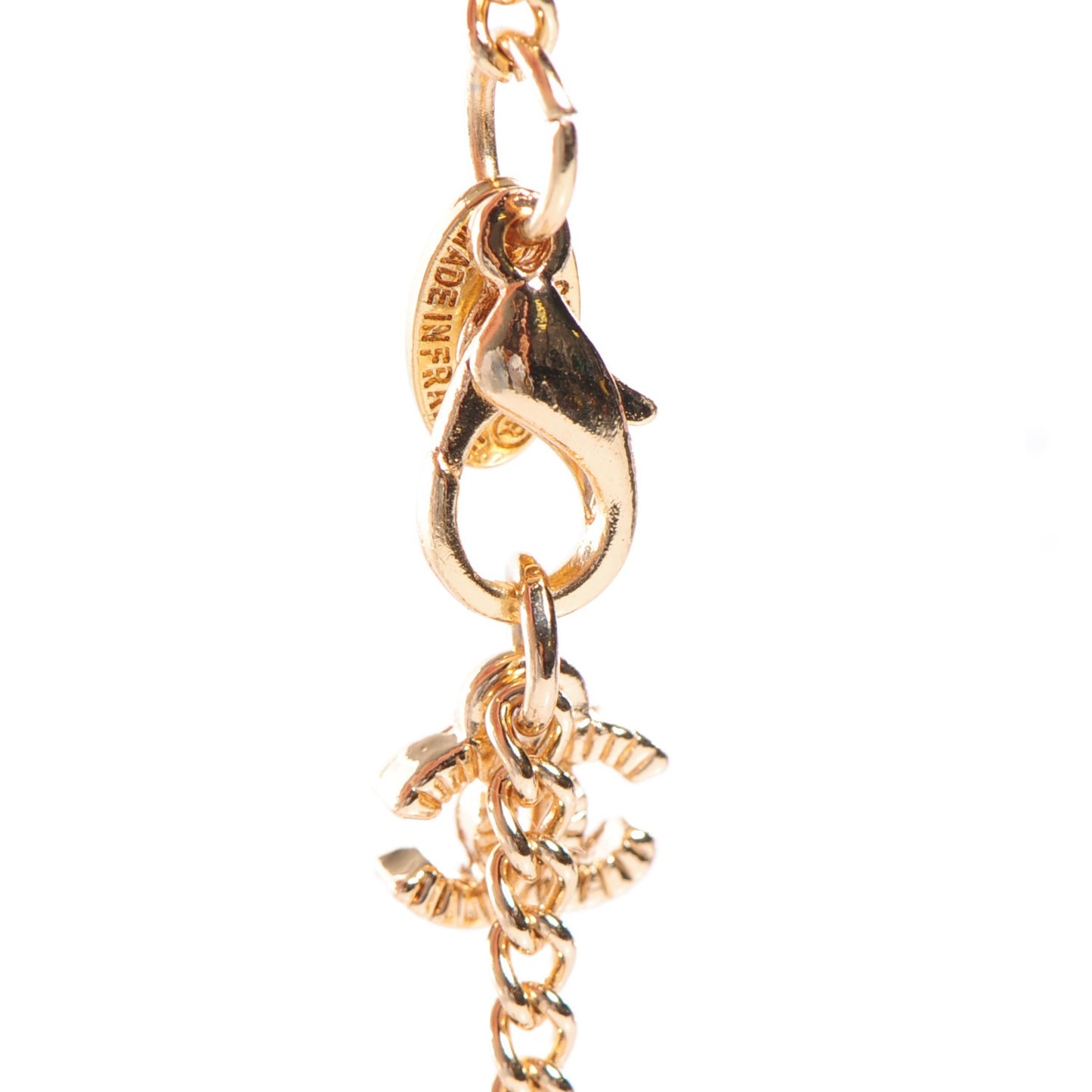 Gripoix Poured Glass Pearl Maltese Cross Necklace Gold