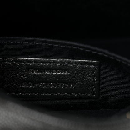 Saint Laurent Grain De Poudre Matelasse Chevron Quilted Round Vinyle Camera Bag Black 7 of 11