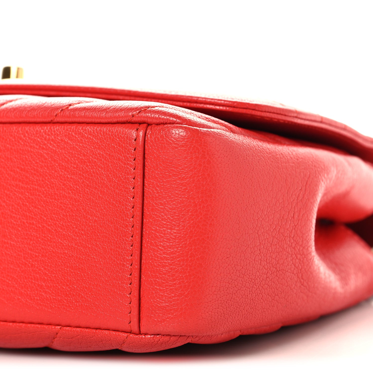 Chanel Shiny Goatskin Diagonal Quilted Small Flap Red 10 of 10