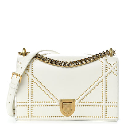 Christian Dior Lambskin Studded Medium Diorama Flap Bag Latte 1 of 11