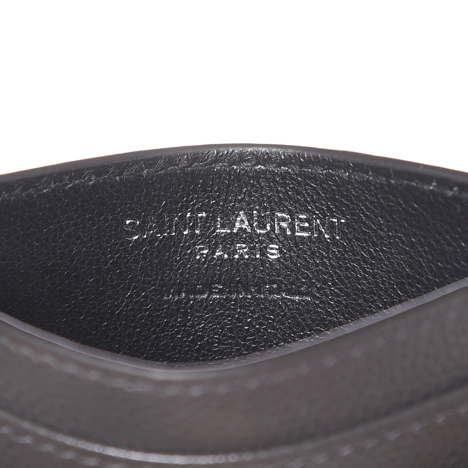 Saint Laurent Grain De Poudre Matelasse Chevron Monogram Card Case Coal 6 of 7