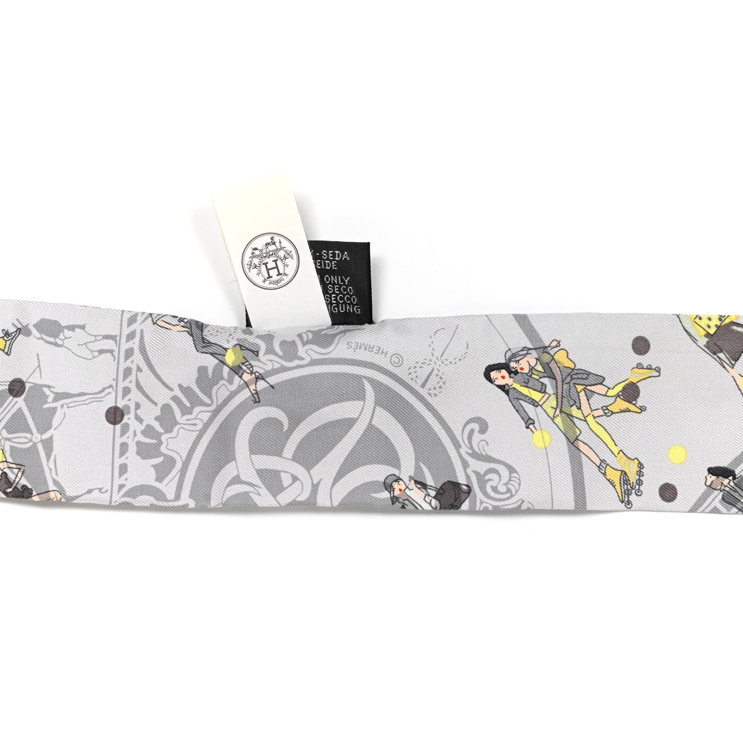 Silk Ex-Libris Les Parisie Twilly Gris Perle Jaune Soufre